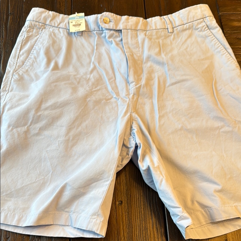 Blue Flat Front Shorts with Classic Style